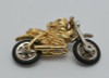 14K White & Yellow Gold Motorcycle Pendant, Moveable Parts, Steering and Wheels