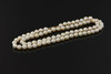 24" Pearl Strand, 6mm Sea Pearls, Gold Clasp, Slightly Oval Knotted Strand