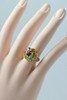 14K Yellow Gold Multi Stone Ring, Citrine, Peridot, Amethyst & Topaz, Size 6.75