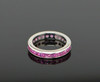 18K White Gold Superb Pink Sapphire Eternity Band, Size 6