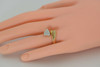 14K Yellow Gold Diamond and Yellow Sapphire Heart Bypass Ring, 1980's, Size 7.75