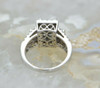 14K WG 3 ct tw est Diamond Rectangular Pave Ring Size 8