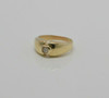 14K YG Diamond Ring with Round Center Stone Circa 1980 Size 7.25