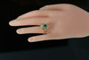 18K Yellow Gold Emerald and Diamond Cluster Ring Circa 1960's, Size 6