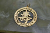 14K YG Happiness Chinese Medallion Pierced Decoration Circa 1970