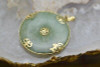 14K YG Jade Happiness Disk Gold Fitted Bezel and Center Circa 1970