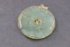 14K YG Jade Happiness Disk Gold Fitted Bezel and Center Circa 1970