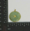 14K YG Jade Happiness Disk Gold Fitted Bezel and Center Circa 1970