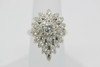 Platinum Pear Shaped Diamond Cluster Ring 1ct total weight Size 4.75 Circa 1950