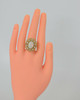 14K YG Opal and Diamond Ring Large Opal Crystal of Rainbow Fire Size 8.25