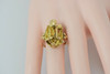 18K YG Handmade Floral Ring,Rustic style, Circa 1970, Size 9.25