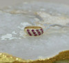 14K YG Ruby Ring 12 Rubies at Angles Size 6.75 Circa 1960