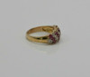 14K YG Ruby Ring 12 Rubies at Angles Size 6.75 Circa 1960