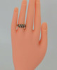 14K YG Ruby Ring 12 Rubies at Angles Size 6.75 Circa 1960