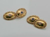 Vintage 14K YG Reversible Diamond and Sapphire Cuff Buttons Circa 1940