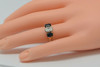 14K Yellow Gold Sapphire and Diamond 3 Stone Ring Circa 1950, Size 7