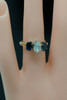 14K Yellow Gold Sapphire and Diamond 3 Stone Ring Circa 1950, Size 7