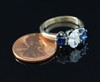 14K Yellow Gold Sapphire and Diamond 3 Stone Ring Circa 1950, Size 7