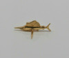 14K YG Swordfish Tie Tack Bright Finish Tooled Top Fin Circa 1970