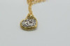 18K YG Diamond & Yellow Sapphire Heart Necklace on 14K 18" Chain, Circa 1990