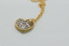 18K YG Diamond & Yellow Sapphire Heart Necklace on 14K 18" Chain, Circa 1990