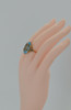 9K yellow Gold English Blue Topaz Ring, Size 7