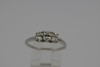 14K WG Oval 3 Stone Diamond Ring, 1 ct. tw. F SI 2, Size 10