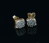 14K YG Diamond Stud Cluster Earrings with 7 stones each, 1 ct tw - H SI 2