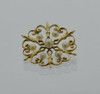 14K YG Pearl Rosette Pendant 7 Pearls Around, Larger Pearl in Center, Circa 1960