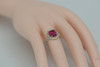 Sterling Silver Art Deco Ring & Lavalier 16" Necklace w/Pink Spinel, 1930's