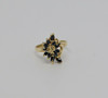 10K Yellow Gold Sapphire Ring Circa 1970, Size 7.75