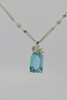 Tiffany Platinum Aquamarine Pendant & Diamond Necklace Platinum .950 Chain