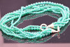 Tiffany & Co. Sterling Silver Green Onyx, 7 Strand Beaded Necklace 16" in length