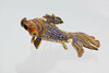 Fish Ornament Pendant - Silver Gilt Enamelled in Gold with Articulated Body