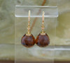 Superb 18K YG Multi Faceted Dark Citrine and Diamond Earrings