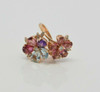 Superb 18K RG Multicolor Stone & Diamond Cocktail Ring, Maker: "SJ", Size 7.75