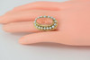 14K YG Coral Cameo and Pearl Ring, Classic Head Cameo w/pearl Surround, Size 7