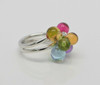 Superb 18K WG Semi Precious & Diamond Ball Bubble Ring, Maker: BIBIGI Size