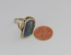 9K Yellow Gold Freeform Doublet Opal Ring, Size 8