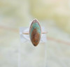 Vintage 14K YG Turquoise Navette Cabochon Ring, Size 6, Circa 1950