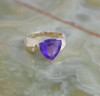 14K YG Amethyst & Diamond Accent Ring, Size 6.75, Circa 1990