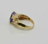 14K YG Amethyst & Diamond Accent Ring, Size 6.75, Circa 1990