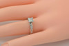 18K WG Diamond Ring .96 Carat Center Princess Cut 10 Side Stones, Size 6.25