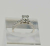 18K WG Diamond Ring .96 Carat Center Princess Cut 10 Side Stones, Size 6.25