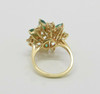 14K YG Diamond & Emerald Cocktail Ring 4 ct tw, Size 6.75 Circa 1960