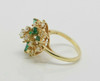 14K YG Diamond & Emerald Cocktail Ring 4 ct tw, Size 6.75 Circa 1960