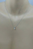 14K WG Round Diamond Necklace with 20" chain Circa 1980