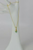 18K YG Emerald Modernist Necklace 3 Green Emerald Color Stones on 18" Chain