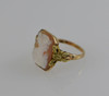 10K Yellow Gold Octagonal Shell Cameo Ring Circa 1930's, Size 6