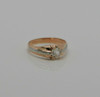 19K RG Diamond Solitaire Ring Old Mine Cut Stone Circa 1880 Size 10.25